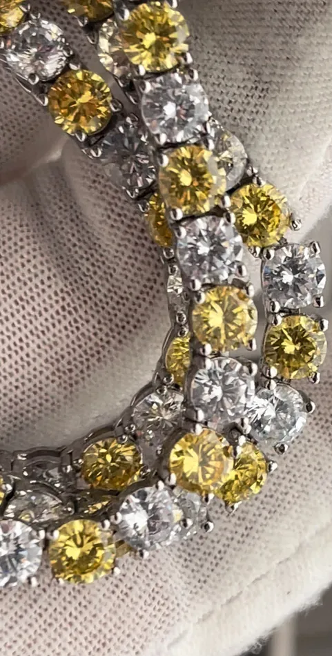 Minx London Necklaces Tennis Chain Yellow Diamond Tennis Chain Tennis Necklace Yellow Diamond Necklace Tennis Chain Hip Hop Necklace Iced Out Chain