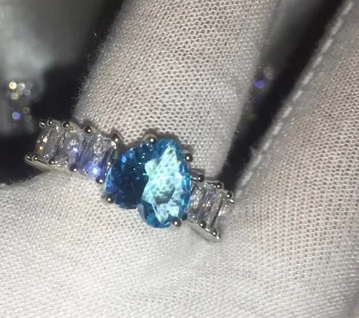 Minx London Rings Heart Ring Heart Shaped Ring Heart Shape Ring Eternity Ring Aquamarine Ring Topaz Ring Blue Diamond Ring Womens Eternity Ring