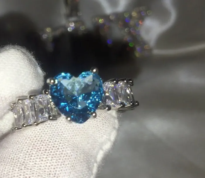 Minx London Rings Heart Ring Heart Shaped Ring Heart Shape Ring Eternity Ring Aquamarine Ring Topaz Ring Blue Diamond Ring Womens Eternity Ring