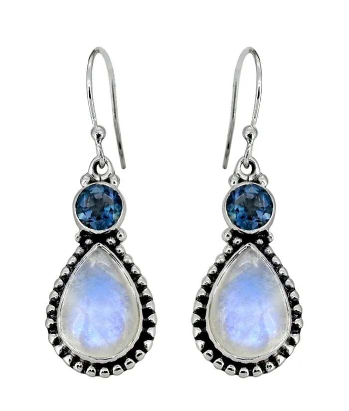 Moonstone Sterling Silver Dangle Earrings YoTreasure Earrings