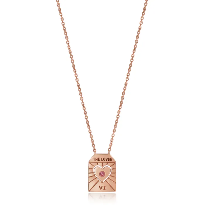 Necklaces acemijewelry The Lover Pink Tourmaline Tarot Necklace