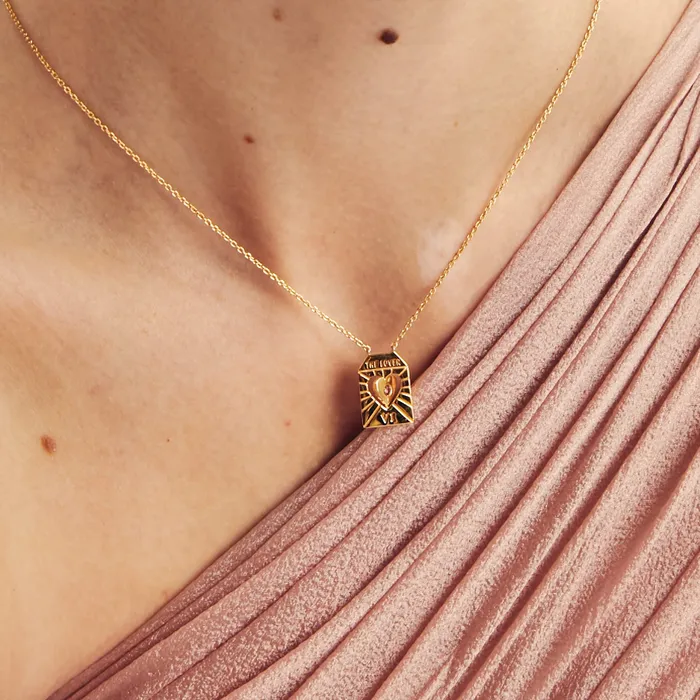 Necklaces acemijewelry The Lover Pink Tourmaline Tarot Necklace