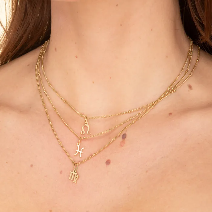 Necklaces Camile Stone Leo Pendant Zodiac Star Sign Necklace