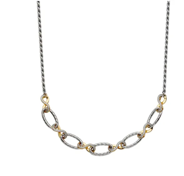 Necklaces Charles Garnier Sterling Silver Gold Plated Mesh Link Necklace SI5243 Necklaces Charles Garnier Sterling Silver Gold Plated Mesh Link Necklace SI5243