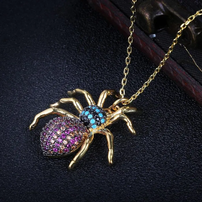 Necklaces customjewelryan Classic Spider Insect necklace pendants For Women Girl Cool Fashion Costume Decoration Jewelry Wholesale