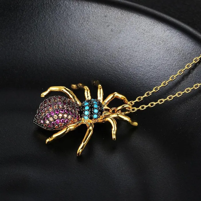 Necklaces customjewelryan Classic Spider Insect necklace pendants For Women Girl Cool Fashion Costume Decoration Jewelry Wholesale