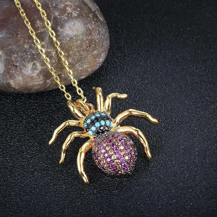 Necklaces customjewelryan Classic Spider Insect necklace pendants For Women Girl Cool Fashion Costume Decoration Jewelry Wholesale