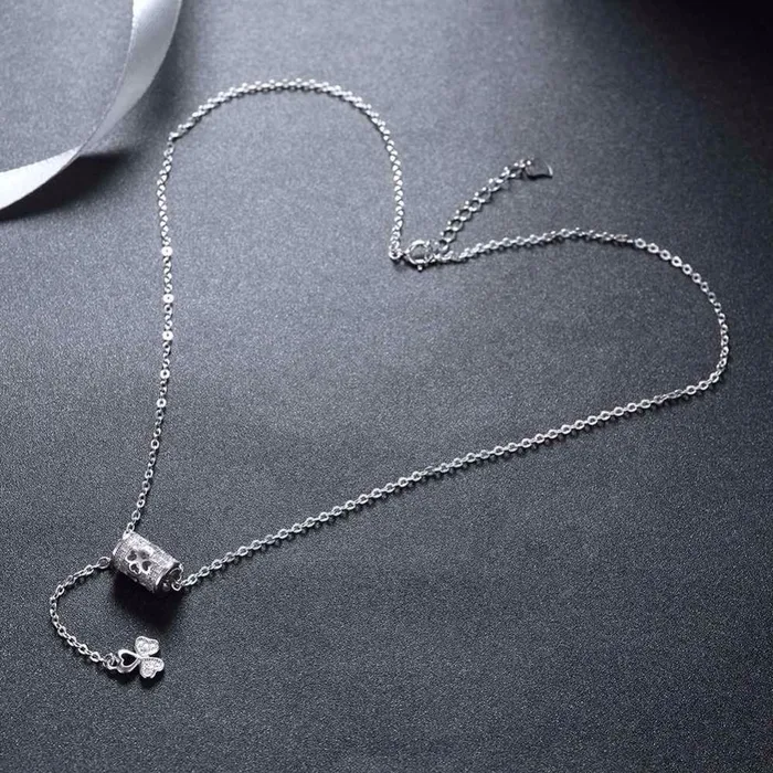 Necklaces customjewelryan Solid 925 Sterling Silver Necklace Flower Pattern Fashion Party Jewelry Necklaces Pendants For Women