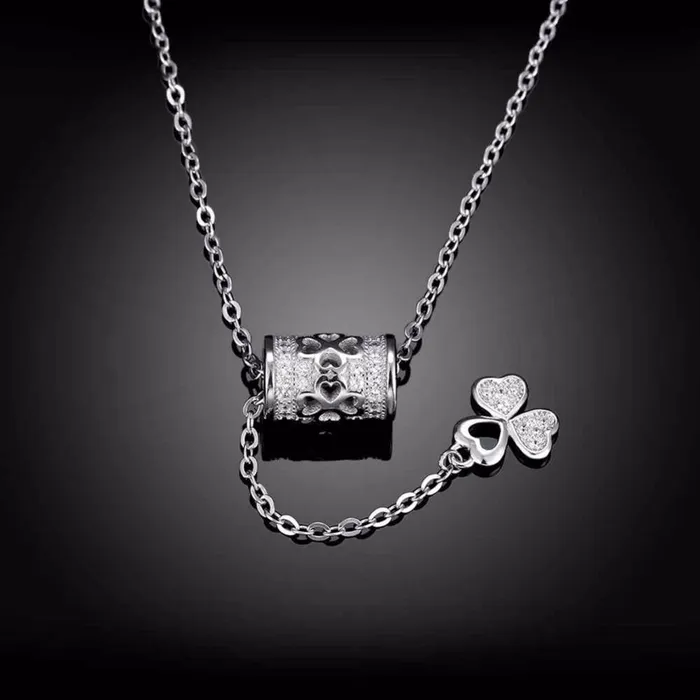 Necklaces customjewelryan Solid 925 Sterling Silver Necklace Flower Pattern Fashion Party Jewelry Necklaces Pendants For Women