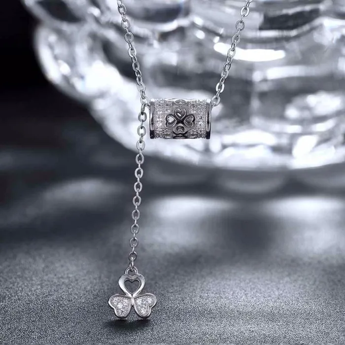 Necklaces customjewelryan Solid 925 Sterling Silver Necklace Flower Pattern Fashion Party Jewelry Necklaces Pendants For Women