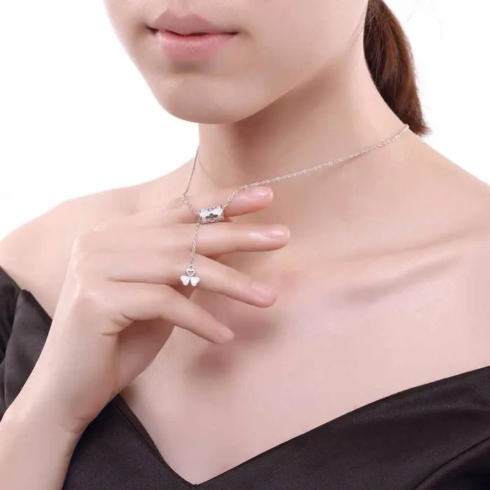 Necklaces customjewelryan Solid 925 Sterling Silver Necklace Flower Pattern Fashion Party Jewelry Necklaces Pendants For Women
