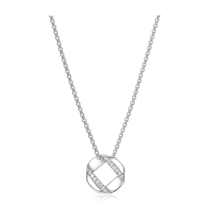 Necklaces ELLE Silver High Polished CZ Necklace SI2691 ELLE