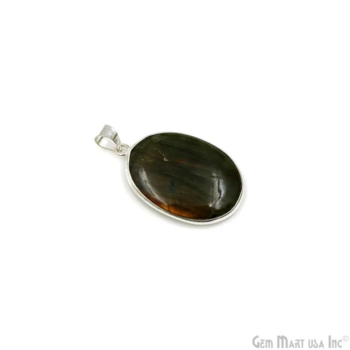 Necklaces GemMartUSA Labradorite Gemstone Oval 39x25mm Sterling Silver Necklace Pendant 1PC Necklaces GemMartUSA Labradorite Gemstone Oval 39x25mm Sterling Silver Necklace Pendant 1PC