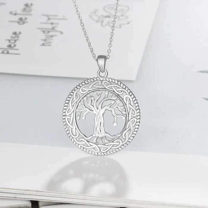 Necklaces Tree of life Round Pendant Necklace for Women Trendy Jewelry Gift for Mother customjewelryan