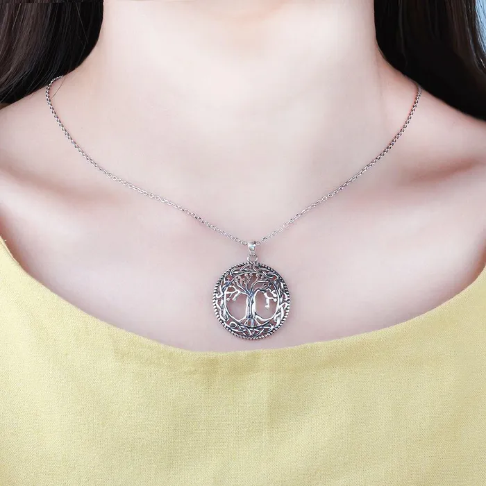 Necklaces Tree of life Round Pendant Necklace for Women Trendy Jewelry Gift for Mother customjewelryan