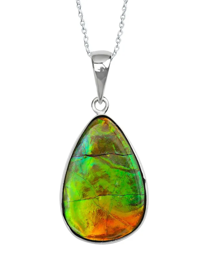 Necklaces YoTreasure 13 Ct Ammolite 925 Sterling Silver Necklace Pendant Jewelry Necklaces YoTreasure 13 Ct Ammolite 925 Sterling Silver Necklace Pendant Jewelry