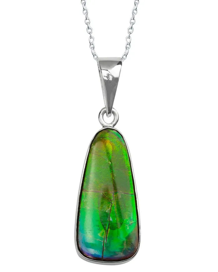 Necklaces YoTreasure 660 Ct Ammolite 925 Sterling Silver Necklace Pendant Jewelry Necklaces YoTreasure 660 Ct Ammolite 925 Sterling Silver Necklace Pendant Jewelry
