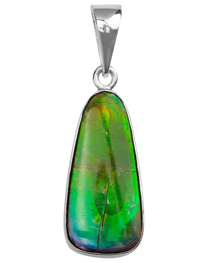 Necklaces YoTreasure 660 Ct Ammolite 925 Sterling Silver Necklace Pendant Jewelry
