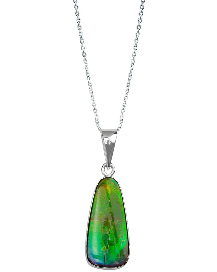 Necklaces YoTreasure 660 Ct Ammolite 925 Sterling Silver Necklace Pendant Jewelry