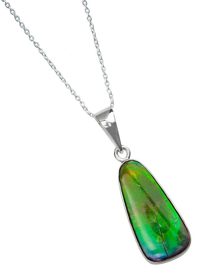 Necklaces YoTreasure 660 Ct Ammolite 925 Sterling Silver Necklace Pendant Jewelry