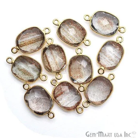 Octagon 10x12mm Double Bail Gold Bezel Gemstone Connector GemMartUSA PreStyled Sets Octagon 10x12mm Double Bail Gold Bezel Gemstone Connector GemMartUSA PreStyled Sets