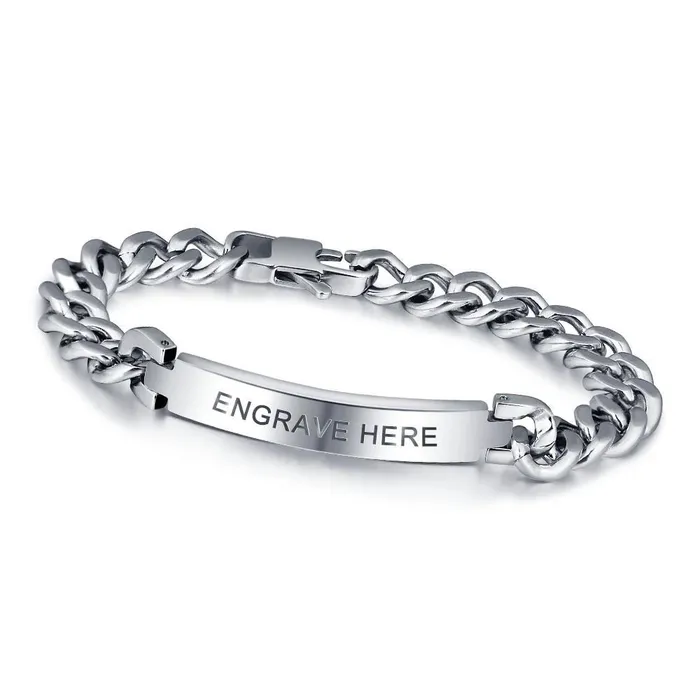 Personalized Jewel Necklaces Personalized Titanium Steel Silver Bracelets for Men with Engraving Option Best Gift for Men Personalized Jewel Necklaces Personalized Titanium Steel Silver Bracelets for Men with Engraving Option Best Gift for Men