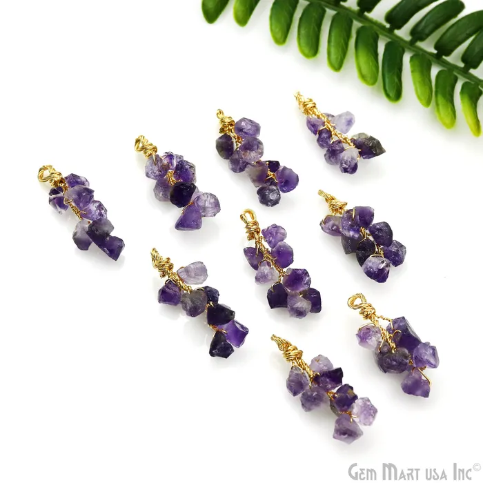 PreStyled Sets DIY Rough Gemstones 30x10mm Gold Wire Wrapped Connector Pendant 1pc GemmartUSA PreStyled Sets DIY Rough Gemstones 30x10mm Gold Wire Wrapped Connector Pendant 1pc GemmartUSA