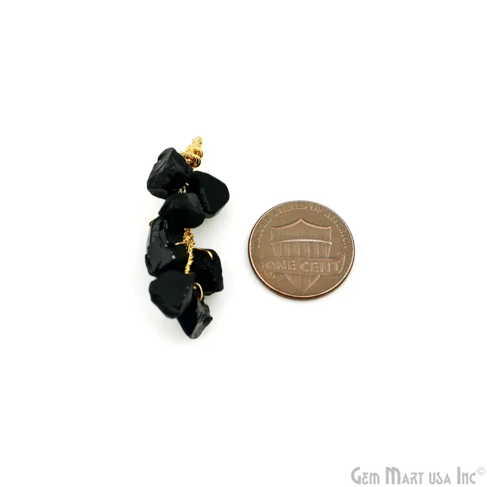 PreStyled Sets GemmartUSA DIY Rough Gemstones 38x14mm Gold Wire Wrapped Connector Pendant 1pc
