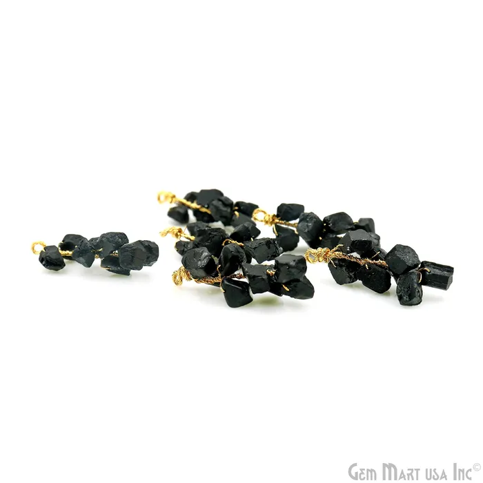 PreStyled Sets GemmartUSA DIY Rough Gemstones 38x14mm Gold Wire Wrapped Connector Pendant 1pc
