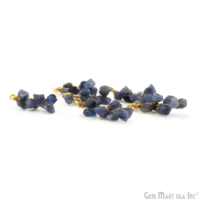 PreStyled Sets GemmartUSA DIY Rough Gemstones 38x14mm Gold Wire Wrapped Connector Pendant 1pc