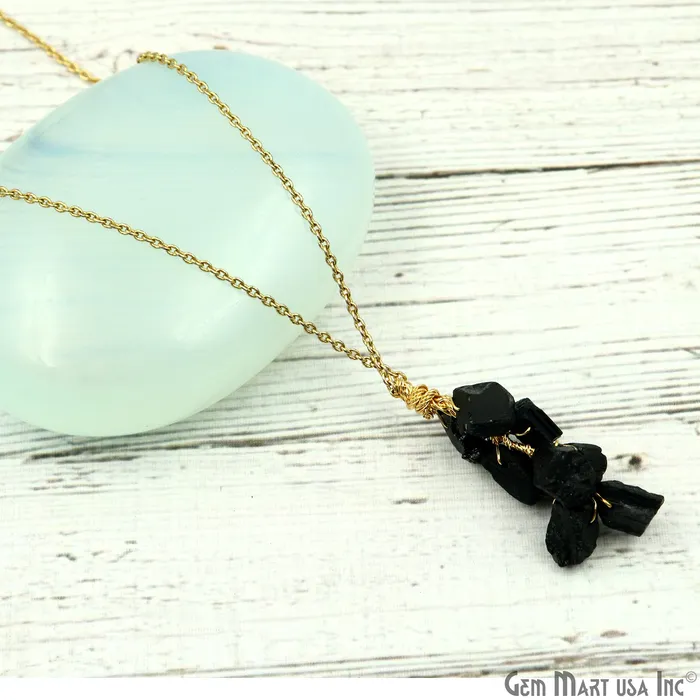 PreStyled Sets GemmartUSA DIY Rough Gemstones 38x14mm Gold Wire Wrapped Connector Pendant 1pc