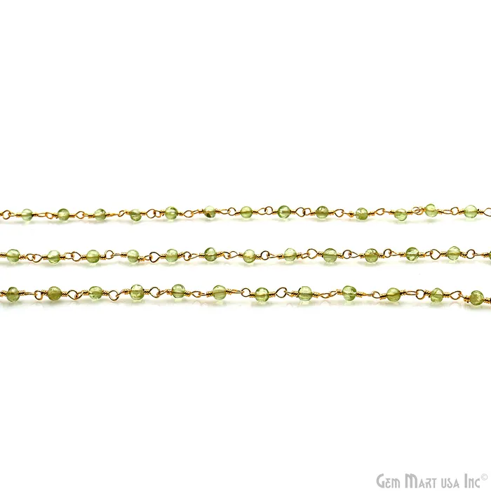 PreStyled Sets Peridot Cabochon 253mm Gold Wire Wrapped Rosary Chain GemMartUSA