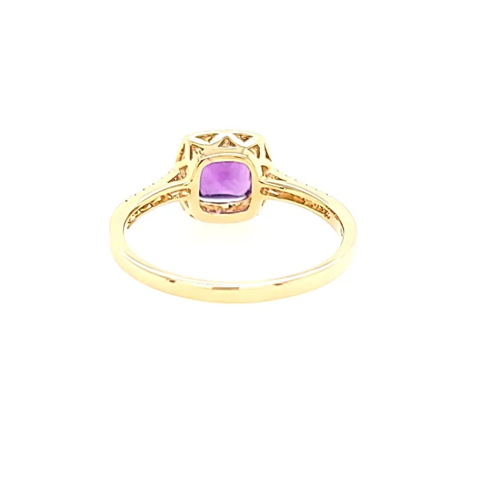 Rings 14k Yellow Gold Amethyst Diamond Ring I7500 Wilkerson Assoc