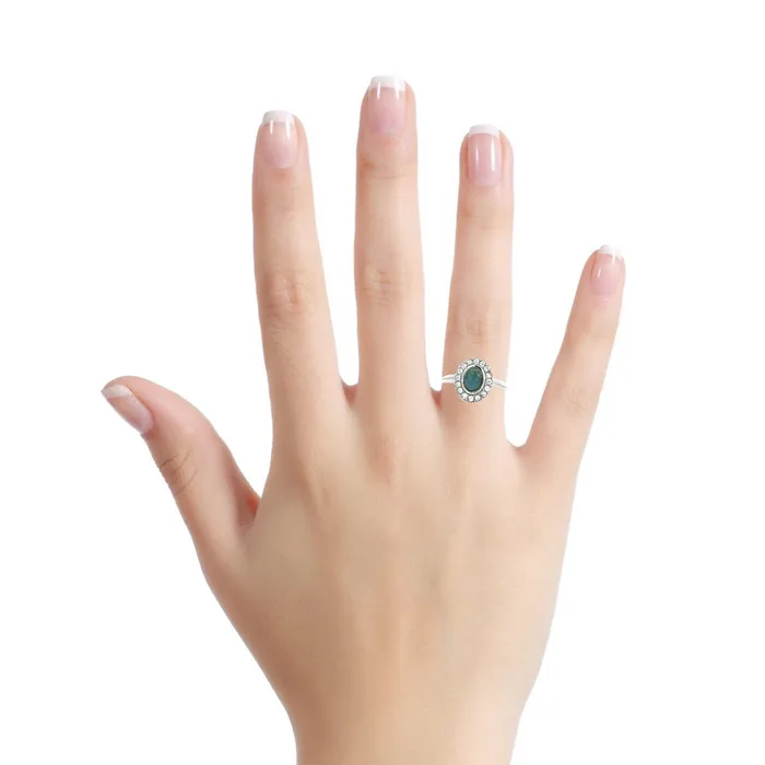 Rings Australian Opal Cutters Australian Opal 7 x 5 mm Triplet Ring Set in Stainless Steel Green Rings Australian Opal Cutters Australian Opal 7 x 5 mm Triplet Ring Set in Stainless Steel Green