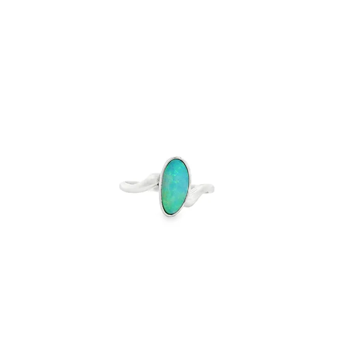 Rings Australian Opal Cutters Australian Opal Doublet Ring set in Sterling Silver