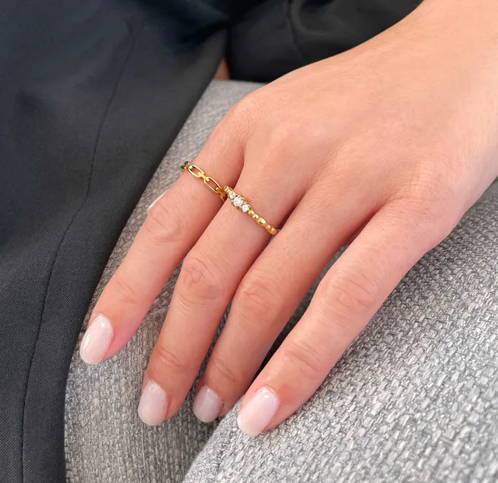 Rings BEBE THIN GOLD CHAIN STACKABLE RING Mai Dsire