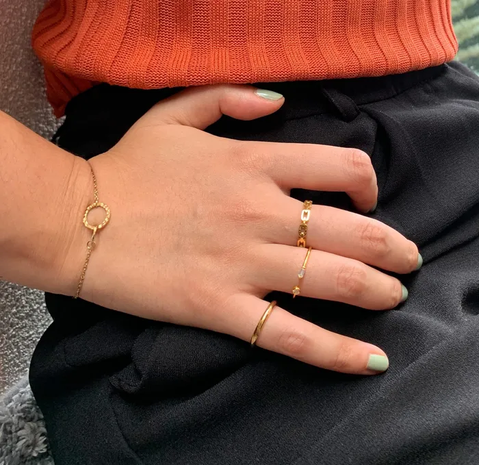 Rings BEBE THIN GOLD CHAIN STACKABLE RING Mai Dsire