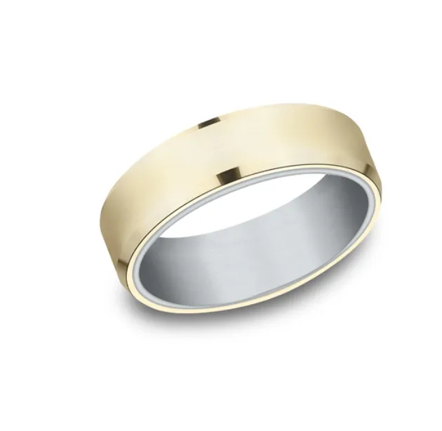 Rings Benchmark 14k Yellow White Gold Satin Finish Mens Wedding Band I9157 Rings Benchmark 14k Yellow White Gold Satin Finish Mens Wedding Band I9157