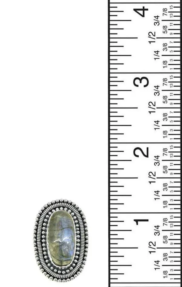 Rings Blue Fire Labradorite Solid 925 Sterling Silver Ring Jewelry YoTreasure