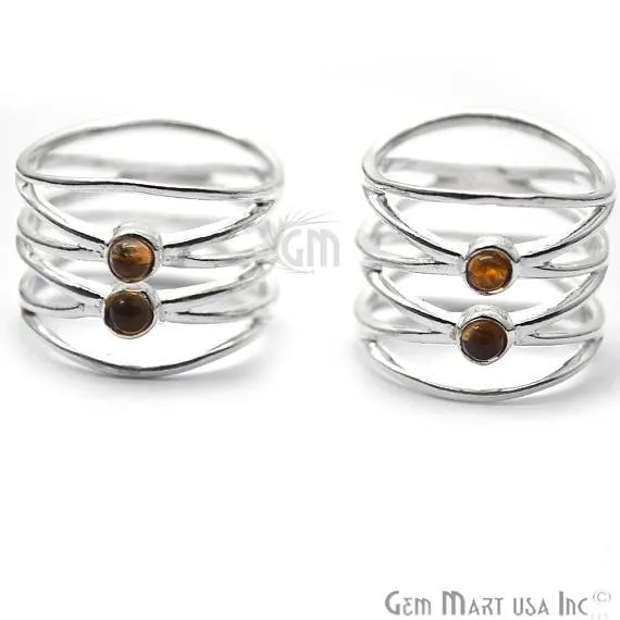 Rings GemMartUSA Double Gemstone Stackable Wedding Band Ring 12061