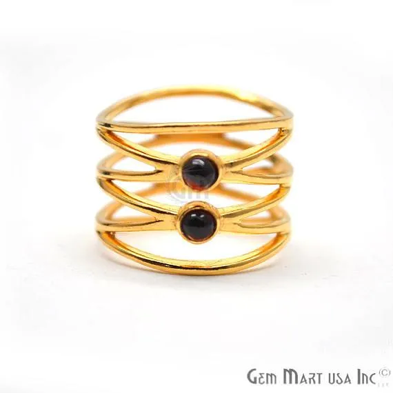 Rings GemMartUSA Double Gemstone Stackable Wedding Band Ring 12061