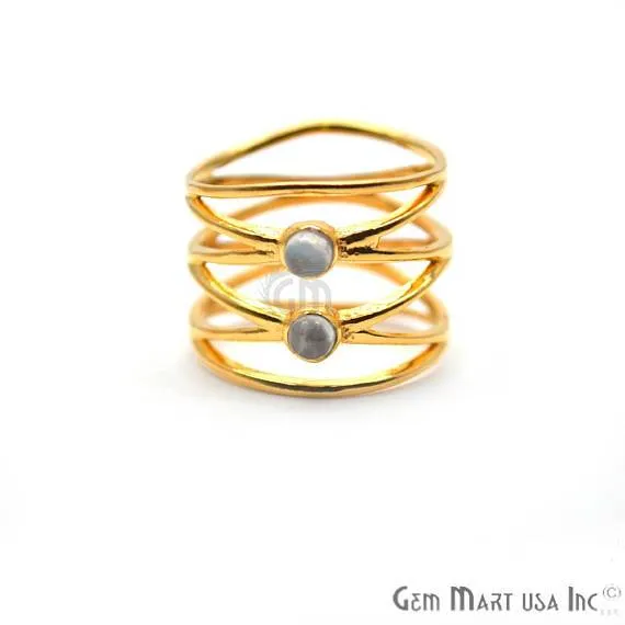 Rings GemMartUSA Double Gemstone Stackable Wedding Band Ring 12061