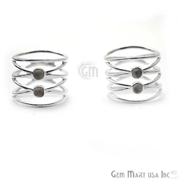 Rings GemMartUSA Double Gemstone Stackable Wedding Band Ring 12061
