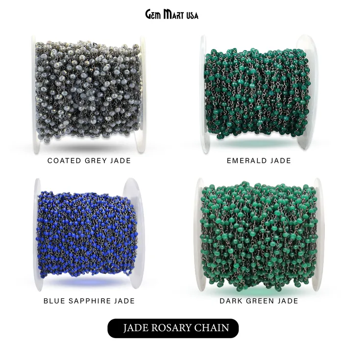 Rings GemMartUSA Dyed Jade Bead Faceted Crystal Round Rosary Chain SilverBlackGold Plating 335mm 1 ft Rings GemMartUSA Dyed Jade Bead Faceted Crystal Round Rosary Chain SilverBlackGold Plating 335mm 1 ft