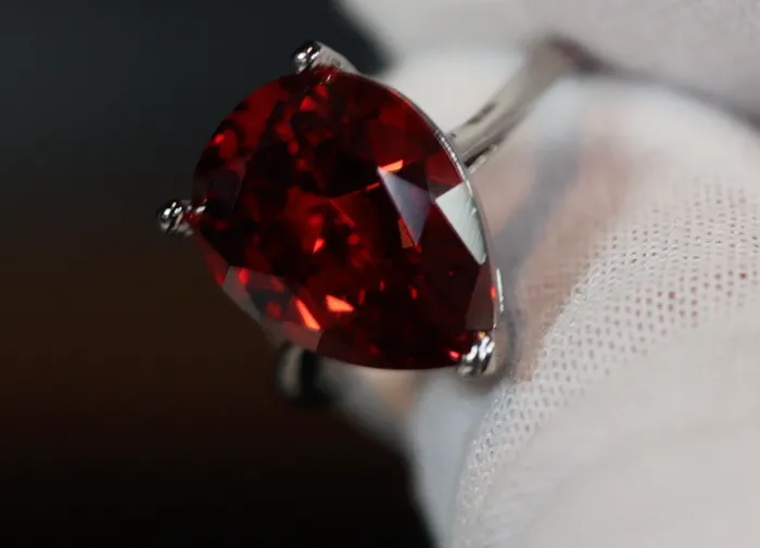 Rings Lab Diamonds London Teardrop Engagement Ring Teardrop Ring Red Diamond Ring Womens Red Diamond Rings Ruby Engagement Ring Wedding Ring Halo Ring