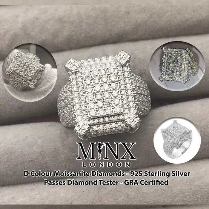 Rings Minx London Moissanite Ring Mens Moissanite Ring VVS1 Ring Hip Hop Ring Mens Big Pinky Ring Iced Out Ring Iced Out Rings Womens Big Ring Rings Minx London Moissanite Ring Mens Moissanite Ring VVS1 Ring Hip Hop Ring Mens Big Pinky Ring Iced Out Ring Iced Out Rings Womens Big Ring