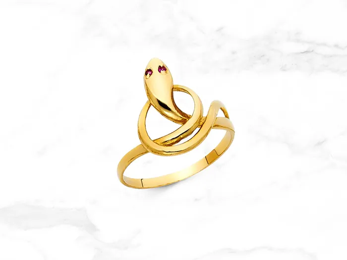 Rings My Jewelry Plaza Coiled Snake Ring in 14K Gold