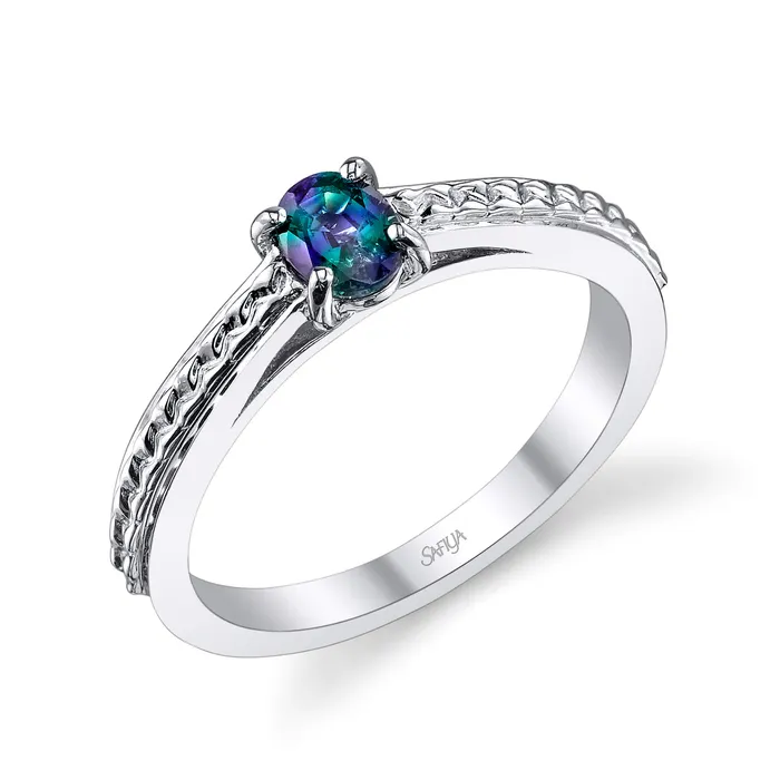Rings Safiya Jewels Courage 14K White Gold Natural Alexandrite Ring
