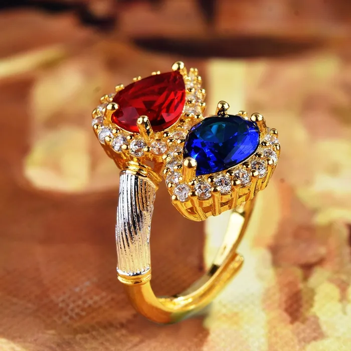 Rings Teardrop Ring Red Diamond Ring Blue Diamond Ring Pear Cut Ring Teardrop Engagement Ring Diamond Snake Ring Twist Ring Minx London