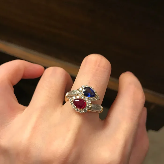 Rings Teardrop Ring Red Diamond Ring Blue Diamond Ring Pear Cut Ring Teardrop Engagement Ring Diamond Snake Ring Twist Ring Minx London